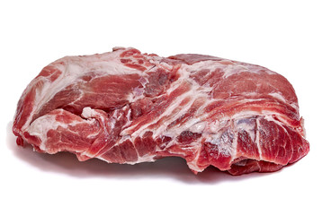 Fresh raw pork steak isolated on white