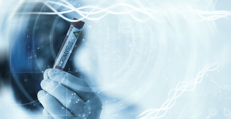 World pandemic. A scientist in the laboratory is testing drugs for the treatment of viral...