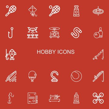 Editable 22 hobby icons for web and mobile