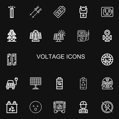 Editable 22 voltage icons for web and mobile