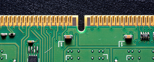 gold computer components on a card