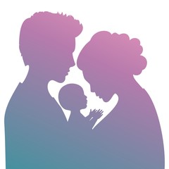 Mom, Dad, baby together