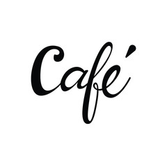 cafe text in brush style vector