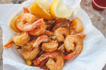 Mediterranean Shrimps breaded with lemon
