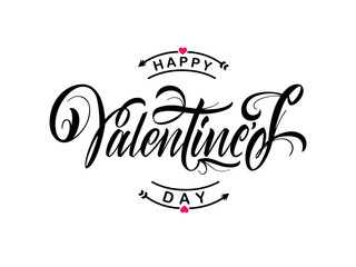 Obraz premium Vector illustration. Happy Valentines Day typography vector design for greeting cards and poster. Design template celebration.