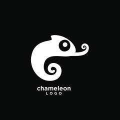 black chameleon logo icon design © Alpha Vector