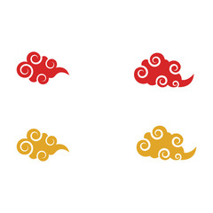 Set Chinese clouds Logo Template vector