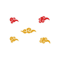 Set Chinese clouds Logo Template vector