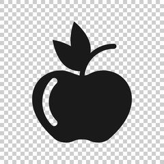 Apple icon in flat style. Fresh fruit vector illustration on white isolated background. Juicy food business concept.