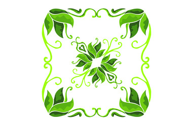 Green flora ornament decoration