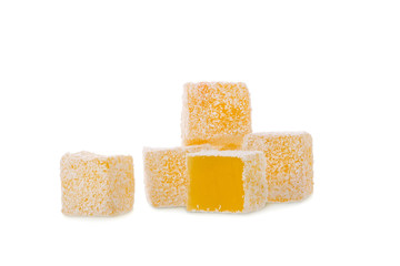 Turkish delight isolated on white background