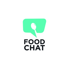 chat logo with food vector illustration designs 