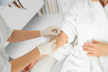 Cosmetology and beauty procedures in clinic
