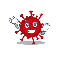 Betacoronavirus cartoon character style with happy face