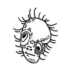 Abstract vector graphic character, space monster and alien