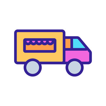 Food Truck Icon Vector. Thin Line Sign. Isolated Contour Symbol Illustration