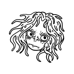 Abstract vector graphic character, space monster and alien