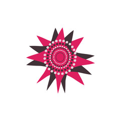 Aboriginal art dots painting icon logo design vector template