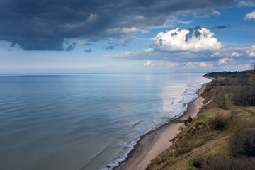 Baltic sea coast in in nice spring day next to Jurkalne, Latvia.