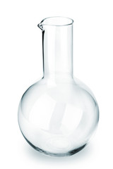 Empty laboratory flask on white background