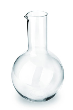 Empty Laboratory Flask On White Background