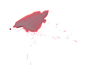 Blood spot on white background