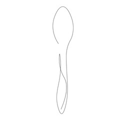 Spoon silhouette line draw vector illustration