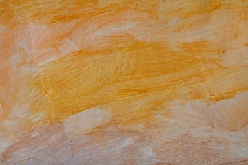 Abstract yellow orange brown oil painting on canvas hand painted background by artist. Beautiful art background. © weris7554