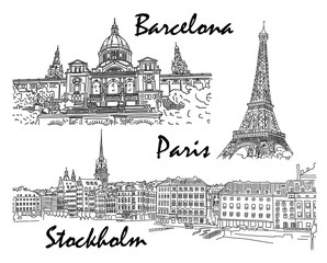 Set event in Paris, Barcelona and Stockholm sketch
