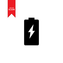 Battery icon vector. Simple design on trendy icon.