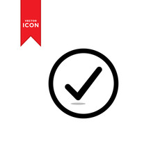 Check mark icon vector. Simple design on trendy icon.