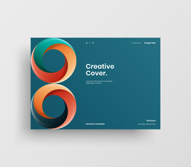 Creative business presentation vector A4 horizontal orientation front page mock up. Modern corporate report cover abstract geometric illustration design layout. Company identity brochure template.