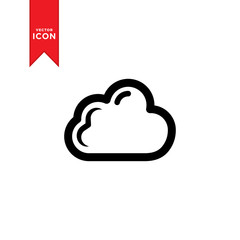 Cloudy icon vector. Cloud symbol. Weather vector illustration. Trendy flat design style on white background.