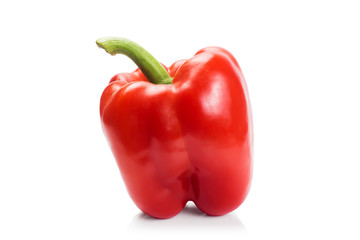 red bell pepper or red capsicum isolated on white background with clipping path