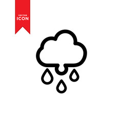 Cloudy icon vector. Cloud symbol. Weather vector illustration. Trendy flat design style on white background.