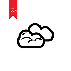Cloudy icon vector. Cloud symbol. Weather vector illustration. Trendy flat design style on white background.