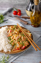 Hot red curry and rice