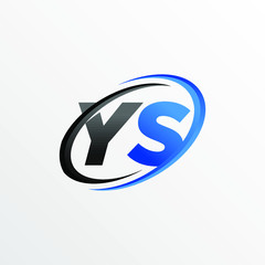 Initial Letters YS Logo with Circle Swoosh Element