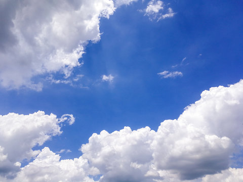 Blue sky and cloud for background or wallpaper. © wing-wing