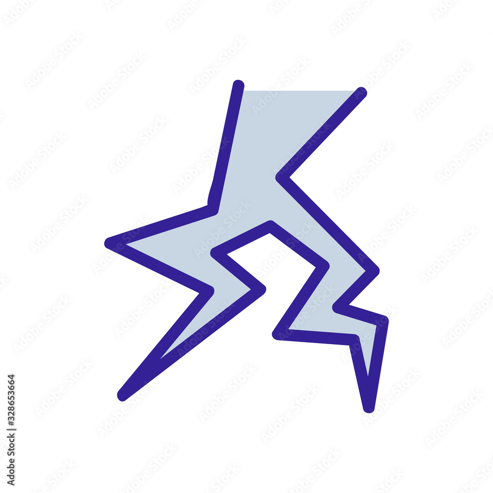 Poster Lightning icon vector. Thin line sign. Isolated contour symbol illustration