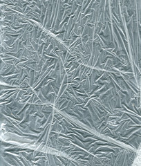 crumpled polyethylene texture on a light background