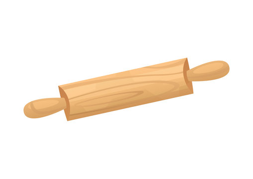 Cartoon rolling pin isolated on white background