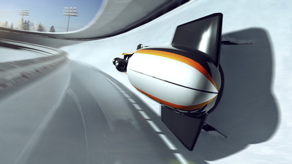 Bobsleigh sport. Render 3D. Illustration.