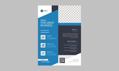 Corporate Flyer Layout with Graphic Elements	