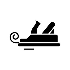 Sledding black icon, concept illustration, vector flat symbol, glyph sign.