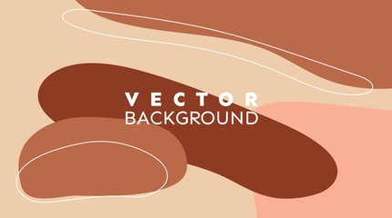 Vector illustration in trendy flat style and pastel sand colors - background with space for text. Wallpaper, banner, greeting card, poster