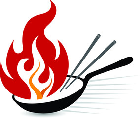 flame frying pan logo