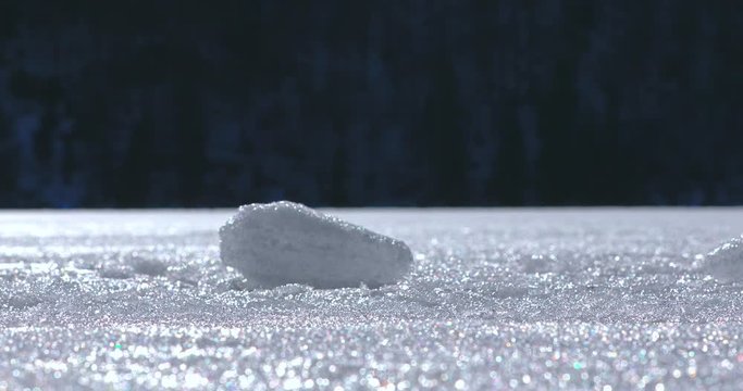 Pavin frozen lake, Auvergne, France.