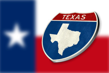 Flag of Texas with the state map symbol