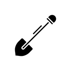 Shovel black icon, concept illustration, vector flat symbol, glyph sign.